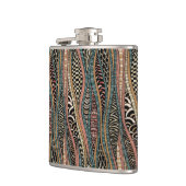 Abstract patroon in etnische stijl heupfles (Links)