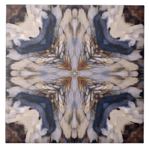 abstract patroon in wit, beige, blauw tegeltje