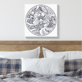 Abstract patroon in Zen-Doodle stijl 6 Canvas Afdruk (Insitu (Slaapkamer))