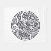 Abstract patroon in Zen-Doodle-stijl Fleece Deken (Voorkant (Horizontaal))