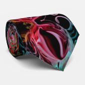 Abstract patroon in zwart, maroon Stropdas (Opgerold)