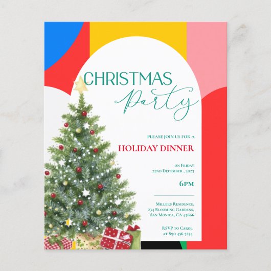 Abstract Patroon Kerstfeest Uitnodiging (Voorkant)