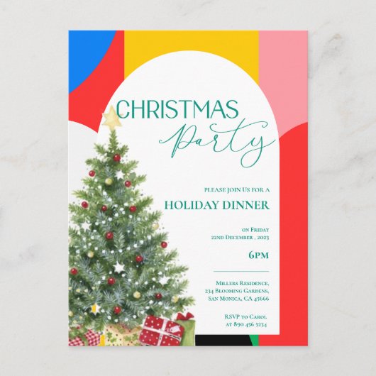 Abstract Patroon Kerstfeest Uitnodiging (Voorkant)