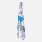 Abstract patroon kleurrijke penseelstreken stropdas (Achterkant)