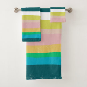 Abstract patroon kleurrijke strips bad handdoek