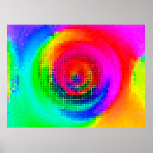 abstract patroon, meerkleurig geometrisch behang poster