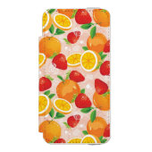 Abstract patroon met aardbei incipio iPhone portemonnee hoesje (Voorkant Agenda)