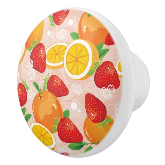 Abstract patroon met aardbei keramische knop (Rechts)