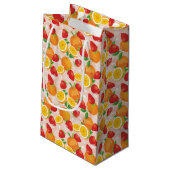 Abstract patroon met aardbei klein cadeauzakje (Achterkant Gekanteld)