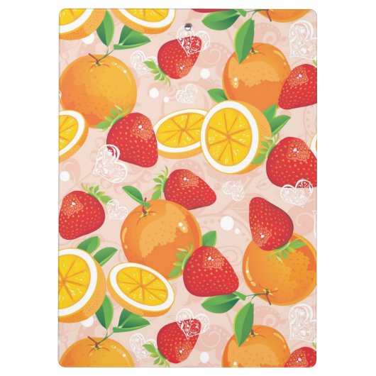 Abstract patroon met aardbei klembord (Achterkant)