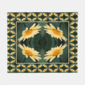 Abstract patroon met gele Daisy Flower Fleece Deken (Voorkant (Horizontaal))