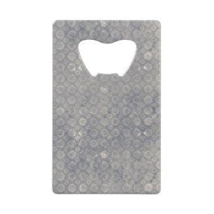 Abstract patroon met grijze blauwe cirkels kredietkaart flessenopener