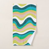 Abstract patroon met kleurrijke streepjesgolfkromm bad handdoek (Handdoek)