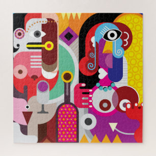 Abstract patroon met levendige kleuren legpuzzel