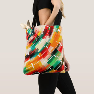 Abstract patroon met meerdere kleuren draagtas