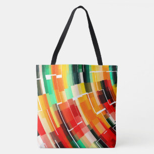 Abstract patroon met meerdere kleuren draagtas