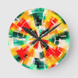 Abstract patroon met meerdere kleuren ronde klok