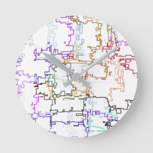 Abstract patroon met meerdere kleuren ronde klok