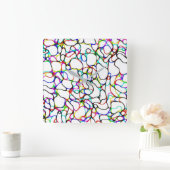 Abstract patroon met meerdere kleuren vierkante klok (Huis)