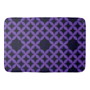 Abstract patroon met paarse geometrische bloemblaa badmat