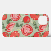 Abstract patroon met tomaat Case-Mate iPhone case (Achterkant (horizontaal))