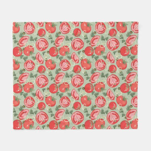 Abstract patroon met tomaat fleece deken (Voorkant (Horizontaal))