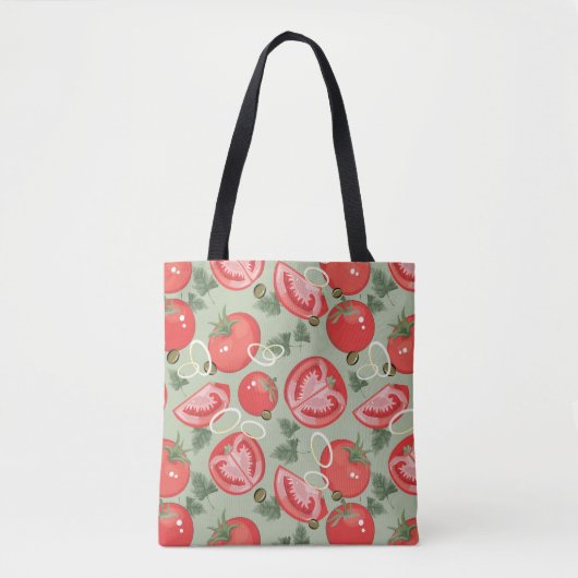 Abstract patroon met tomaat tote bag (Voorkant)