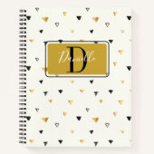 Abstract Patroon Monogram Script Modern Custom Notitieboek (Voorkant)