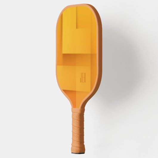 Abstract Patroon Monogrammed Initialen Oranje Pro Pickleball Paddle (Links)