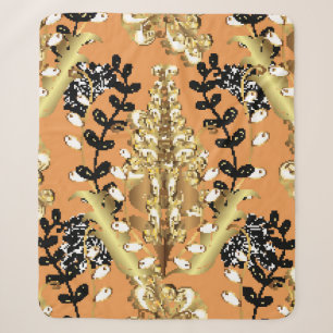 abstract patroon op oranje gele achtergrond met sherpa deken