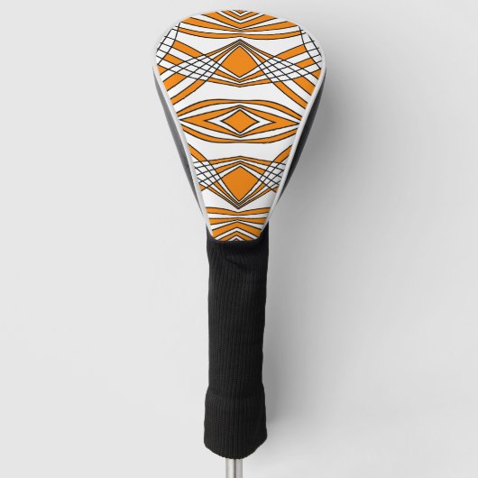 Abstract patroon - oranje. golfheadcover (Voorkant)