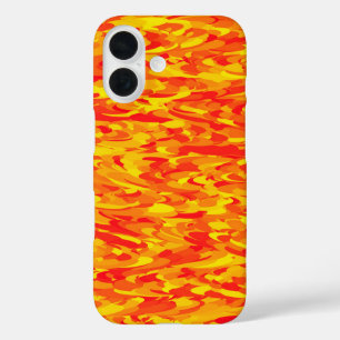 Abstract patroon oranje rood geel iPhone 16 hoesje