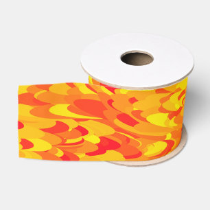 Abstract patroon oranje rood geel grosgrain lint