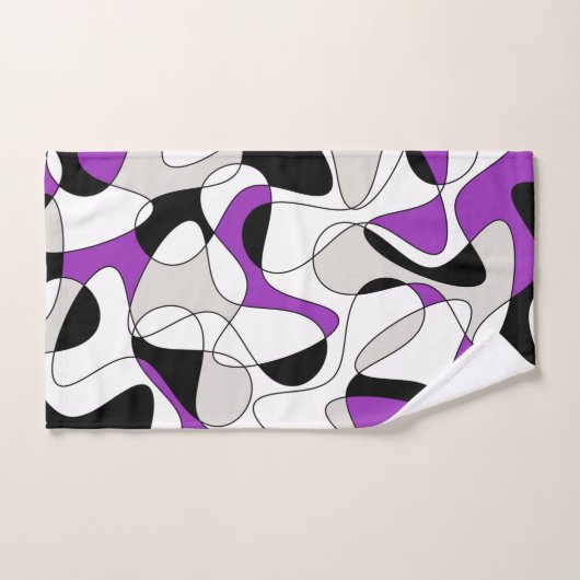Abstract patroon - paars, grijs, zwart en wit. bad handdoek (Handdoek)