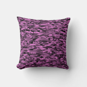 Abstract Patroon Paarse Zwart Kussen