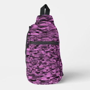 Abstract Patroon Paarse Zwart Sling Bag