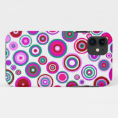 Abstract patroon Retrocirkels | Blauw rood roze Case-Mate iPhone Case (Achterkant (horizontaal))