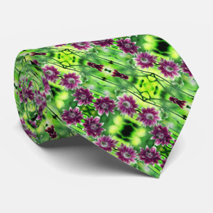 Abstract patroon rode en witte ventilator stropdas