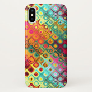 Abstract patroon rode vloeibare regenboog Stippen iPhone X Hoesje