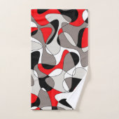 Abstract patroon - rood en grijs. bad handdoek (Handdoek)