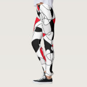 Abstract patroon - rood en wit. leggings (Links)