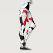Abstract patroon - rood en wit. leggings (Rechts)
