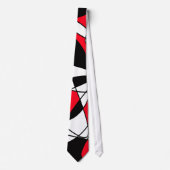 Abstract patroon - rood en wit. stropdas (Voorkant)