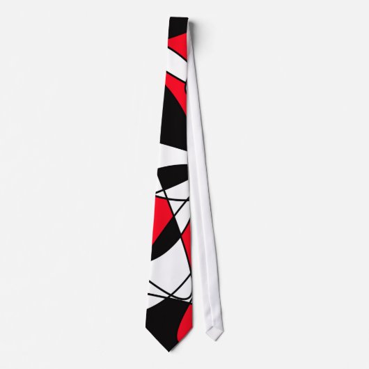 Abstract patroon - rood en wit. stropdas (Voorkant)