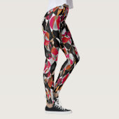 Abstract patroon rood en zwart leggings (Rechts)
