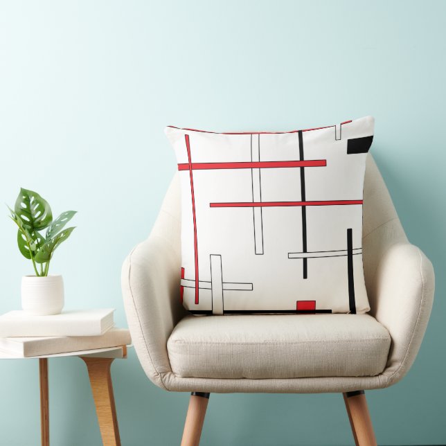 Abstract patroon - rood kussen (Stoel)