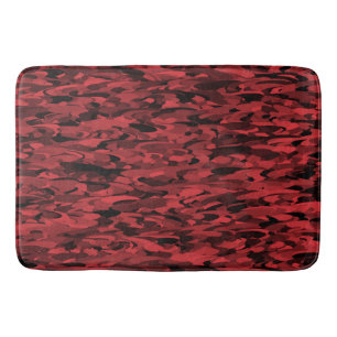 Abstract patroon rood zwart badmat