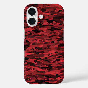 Abstract patroon rood zwart iPhone 16 hoesje