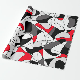 Abstract patroon - rood, zwart en wit. cadeaupapier