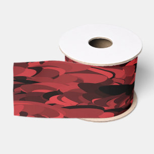 Abstract patroon rood zwart grosgrain lint
